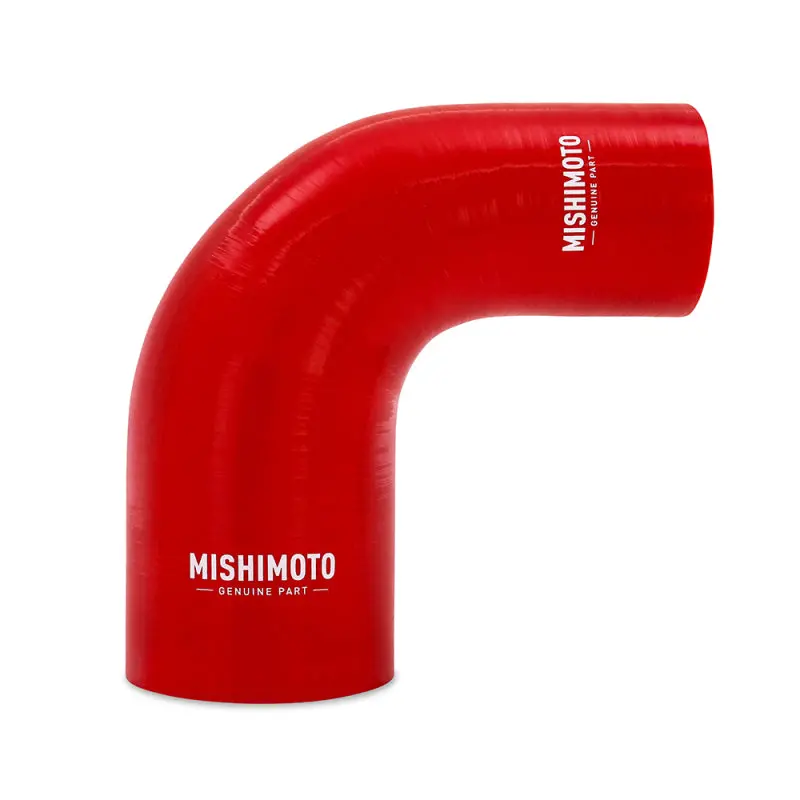 Aem Silicone 90 Degree Reducer Coupler 2.5In To 3In Red 1