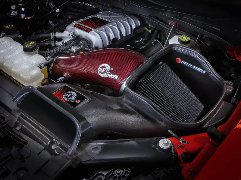 Afe 2023–2024 Supercharged Red Carbon Track Series Air Intake For Ford F-150 Raptor R With P5r Filter (Moq 24) 2