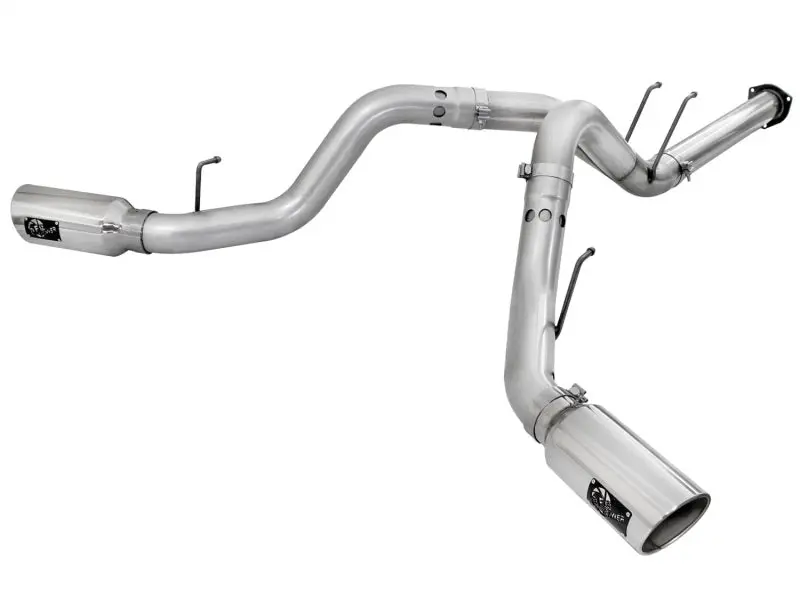 Afe Atlas Exhaust 4In Dpf-Back Exhaust Aluminized Steel Polished Tip - 2011-2014 Ford Diesel Truck V8-6.7L 1