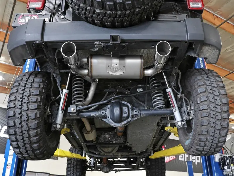 Afe Rebel Series 2.5In 409 Ss Axle-Back Exhaust With Polished Tips For 07+ Jeep Wrangler (Jk) V6 3.6L/3.8L 2