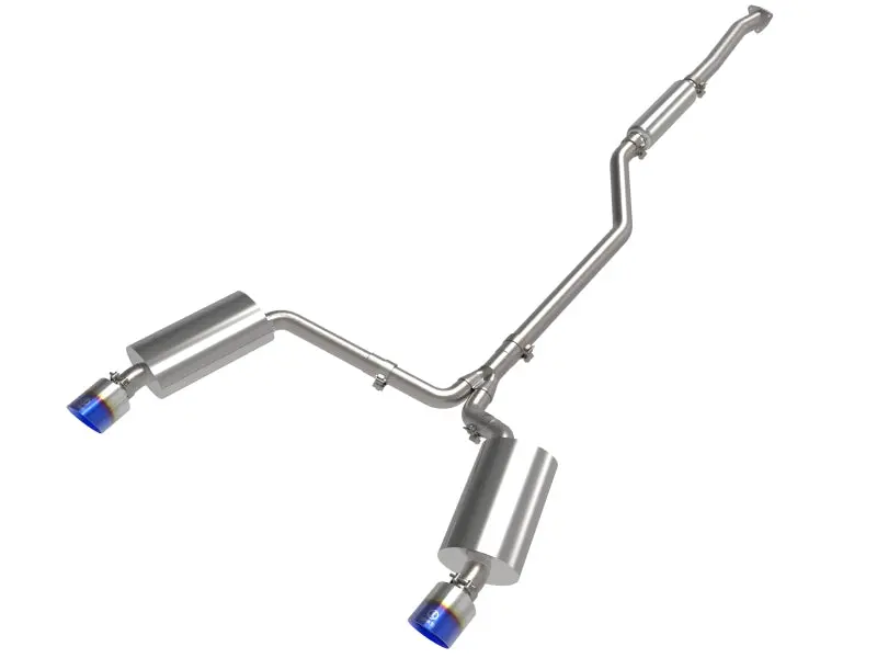 Afe Takeda 2-1/2In To 2-1/4In 304 Ss Cat-Back Exhaust System With Blueflame Tip For 09-14 Acura Tsx L4 2.4L 1