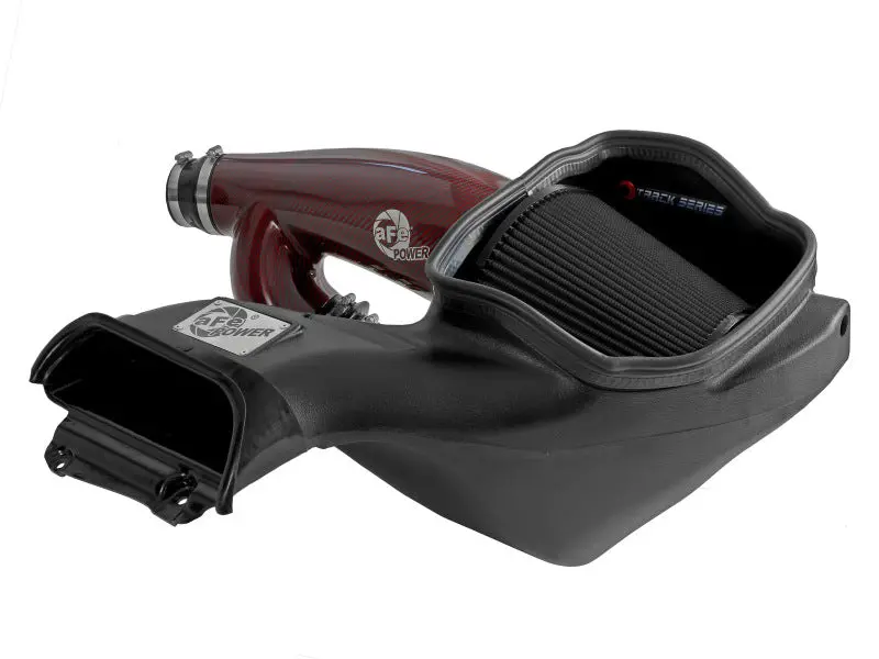 Afe Track Series Red Kevlar Carbon Fiber Cold Air Intake System With Black Pro 5R Filter For 17-24 Ford F-150 1