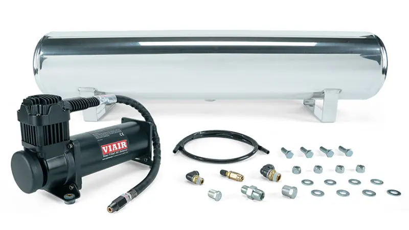Air Lift Performance 4 Gal. Polished Tank With Viair 444B Black Compressor (Includes Fittings & Mounting Hardware) 1