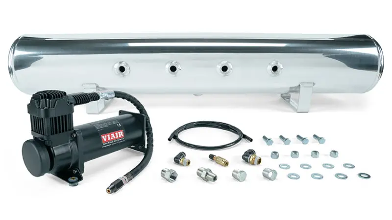 Air Lift Performance Polished Tank With Viair 444B Black Compressor (Includes Fittings & Mounting Hardware) 1