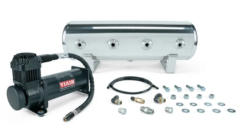 Air Lift Polished Tank 2.5 Gal. With Viair 444B Black Compressor (Includes Fittings & Mounting Hardware) 1
