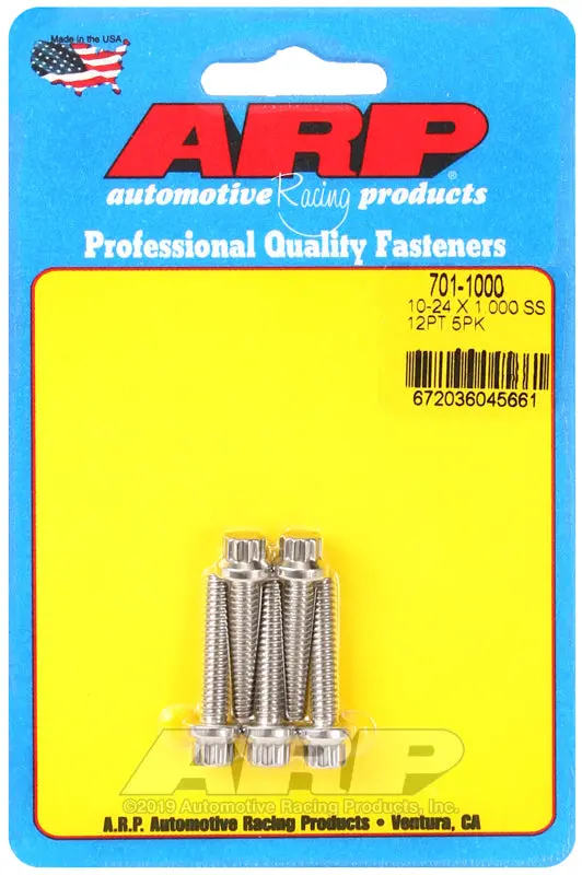 Arp 10-24 Rh Thread X 1.000 Inch Uhl 12Pt Stainless 300 (5/Pkg) 1