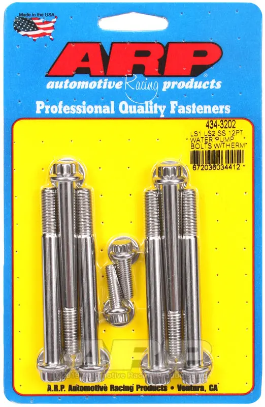 Arp Ls1 Ls2 Ss 12Pt Water Pump Bolts With Thermostat Housing Bolts Kit 1