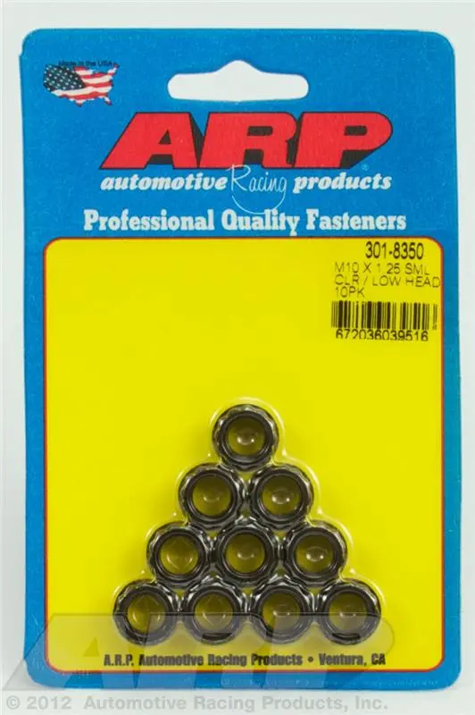 Arp M10x1.25 Sml Clr/Low Head 12Pt Nut Kit Chrome Moly Black (10 Pack) (8740) 2