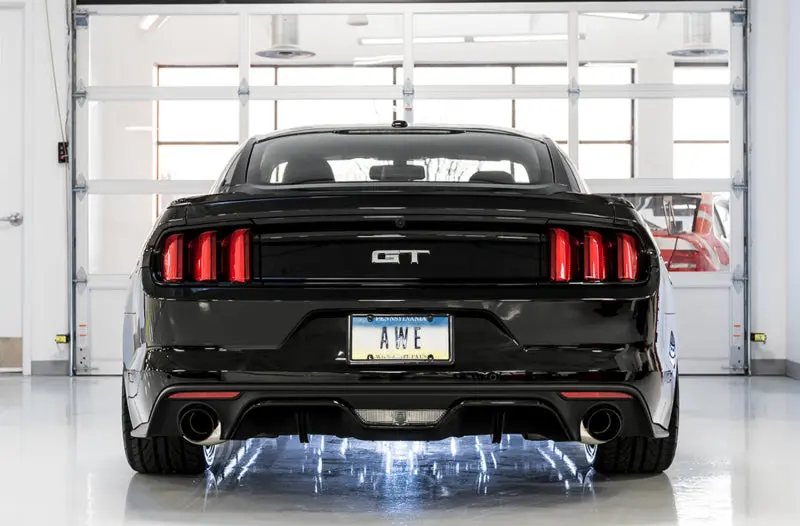 Awe Tuning Cat-Back Exhaust Touring Edition Diamond Black Tips For 2015-2017 Ford Mustang Gt 2