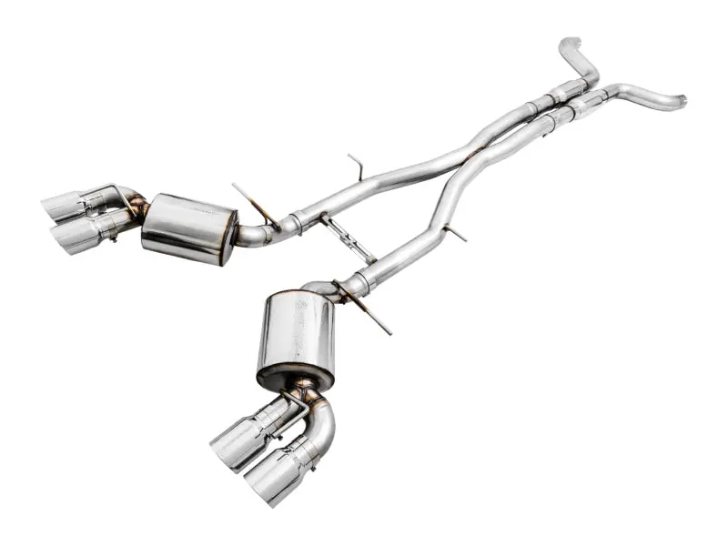 Awe Tuning Cat-Back Exhaust Touring Edition For 16-19 Chevy Camaro Ss With Quad Chrome Silver Tips 1