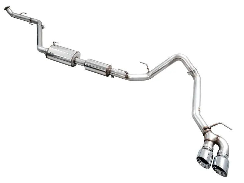 Awe Tuning Exhaust For 4Th Gen Toyota Tacoma Dual Chrome Silver Tips 2024 Tacoma Limited Sr Sr5 Trailhunter Trd Off-Road Trd Prerunner Trd Pro Trd Sport 1