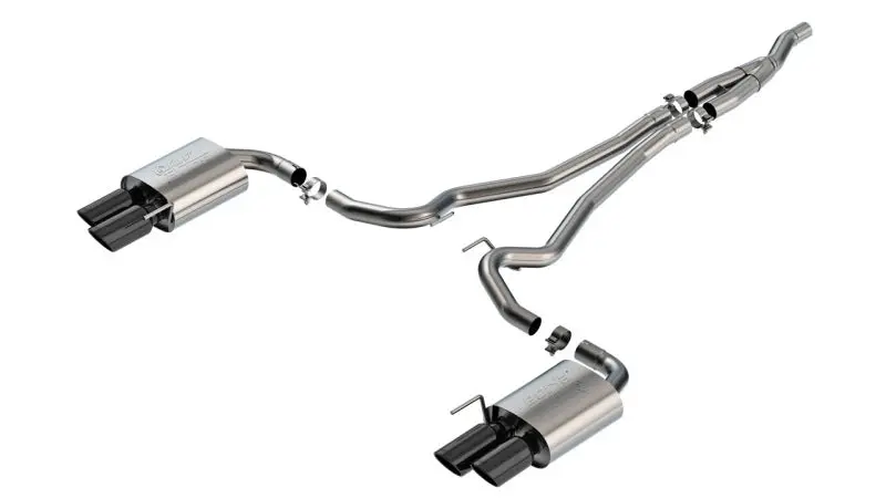 Borla Atak Cat-Back Exhaust For 2024 Ford Mustang Ecoboost 2.3L – Black Chrome With Quad Tip – Non-Active 1
