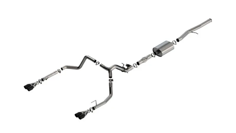 Borla Atak Catback Exhaust 3.5" To Dual 2.75" Black Chrome - 2024 Chevy Silverado 1500 6.2L V8 1