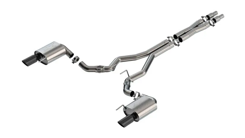 Borla Cat-Back Exhaust System Atak Black Chrome 2024 Ford Mustang Gt 5.0L V8 W/O Active Exhaust 1