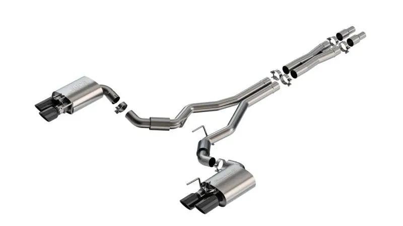 Borla Cat-Back Exhaust System - S-Type Black Chrome For 2024 Ford Mustang Gt 1