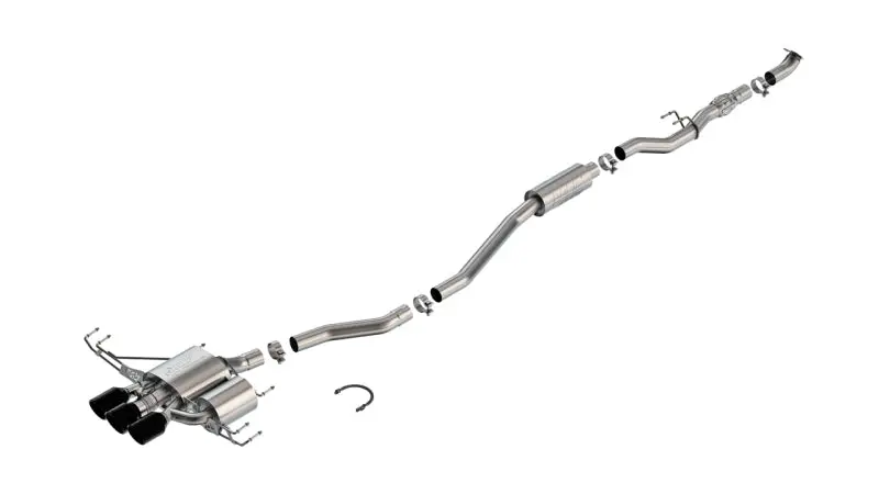 Borla Catback Exhaust 2.75 Inch Mt Atak Active Valve Polyphonic Harmonizer 4 Inch Ceramic Black Tips For 2023 Honda Civic Type R 1