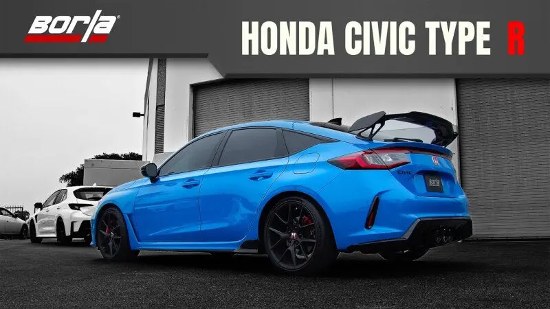 Borla Catback Exhaust 2.75 Inch Mt Atak Active Valve Polyphonic Harmonizer 4 Inch Ceramic Black Tips For 2023 Honda Civic Type R 2