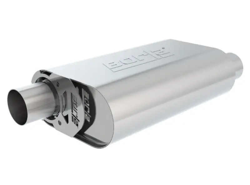 Borla Cratemuffler 2.5 Inch Offset Center Oval Muffler 14 Inch By 4.35 Inch By 9 Inch Sbc 283 327 350 1