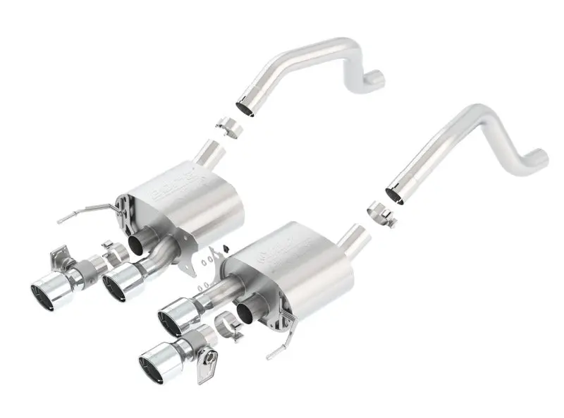 Borla Exhaust System With Atak Sound For 15 Chevy Corvette C7 Zo6 6.2L W/O Afm W/ Npp - Quad Rd Rl Ic Tips (2015-2019) 1