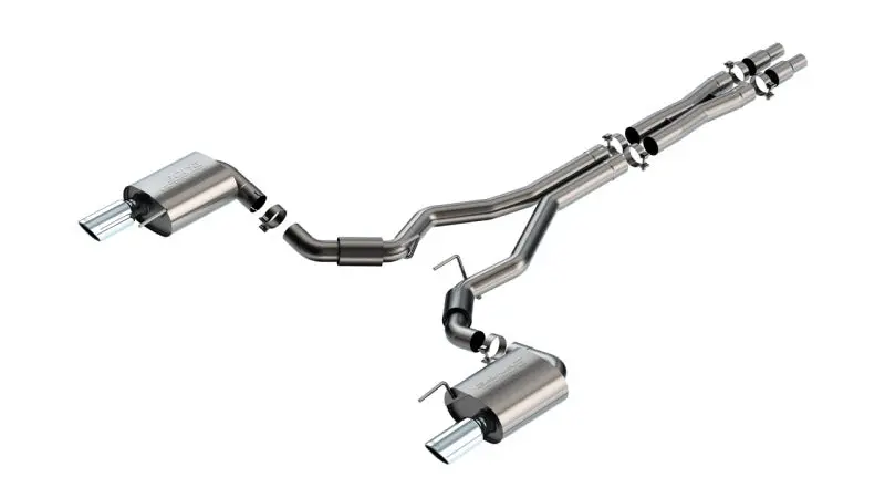 Borla S-Type Cat-Back Exhaust System 3 Inch True Dual X-Pipe 4 Inch Chrome Tips For 2024 Ford Mustang Gt 50L V8 Without Active Exhaust 1