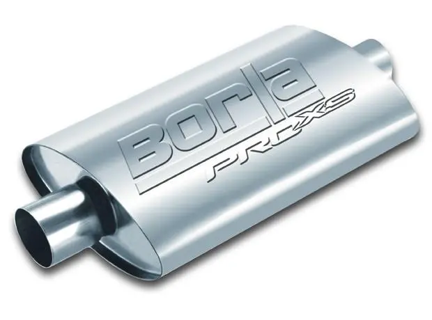 Borla Universal Pro-Xs Oval 2 Inch Inlet/Outlet Offset/Offset Notched Muffler 1