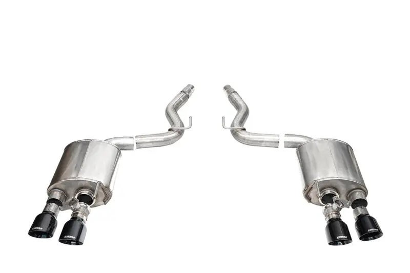 Corsa 24+ 3In Dual Rear Axle-Back Exhaust For 2024–2025 Ford Mustang Dark Horse 5.0L With Twin 4.5In Black Pvd Slash Tips 1