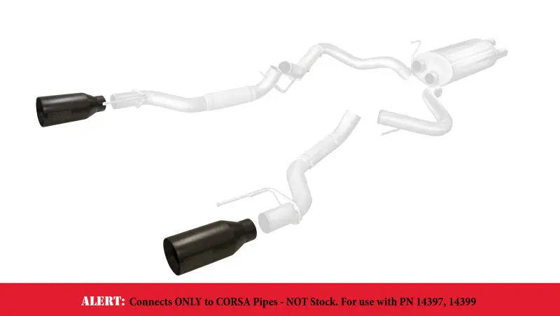 Corsa Black Cerakote Tip Kit For 2017-2020 Ford F-150 Raptor (Corsa Exh Only) 1