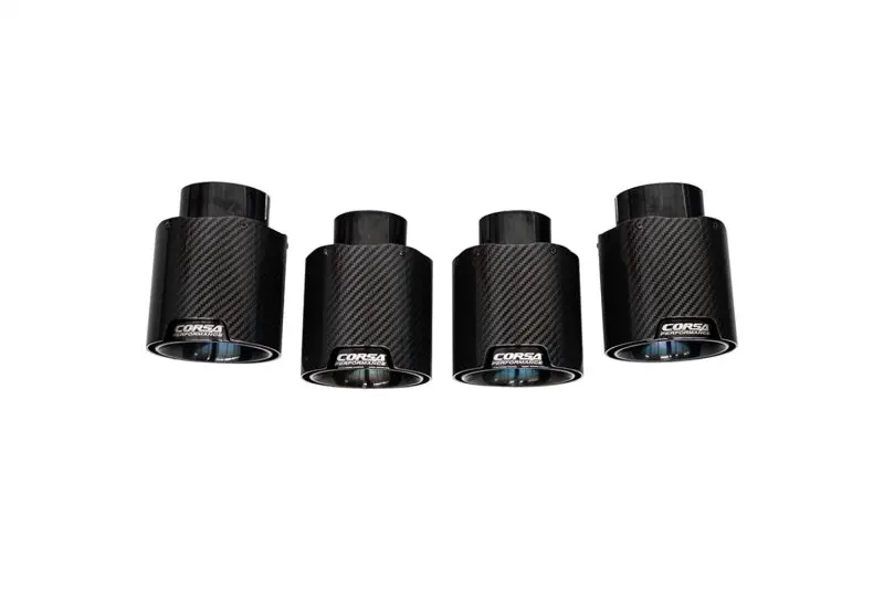 Corsa Carbon Fiber Black Pvd Tip Kit 4.5In Chevrolet Corvette C8 Rwd 20-25 1