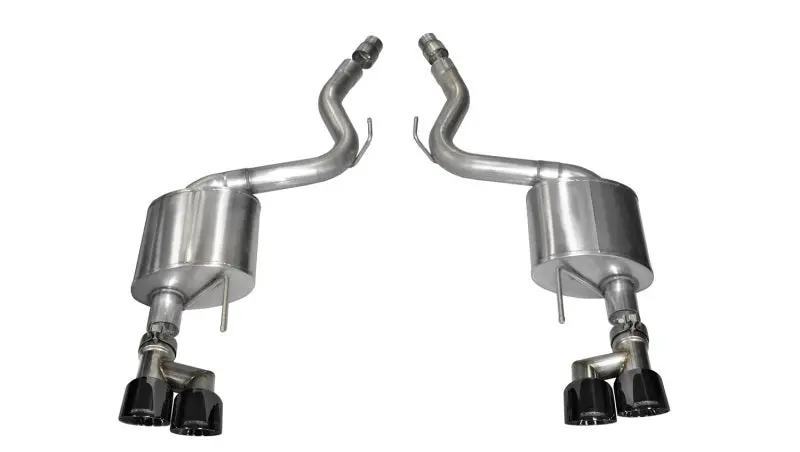 Corsa Performance 3In Axle Back Exhaust Black Quad Tips Sport For 2015-2017 Ford Mustang Gt 5.0 1
