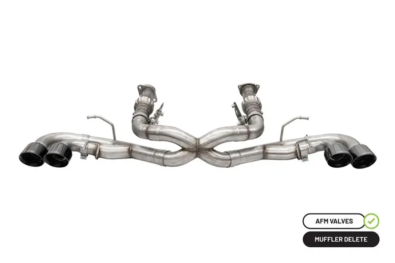 Corsa Performance 3In Xtreme Cat-Back Exhaust 4.5In Blk Quad Tips For 2020-2023 Chevrolet Corvette C8 - Integrates Stock Afm Valve 1