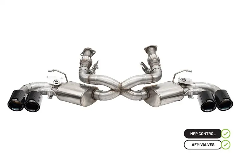 Corsa Performance Valved Cat-Back Exhaust 3In W/Afm & 4.5In Carbon Fiber Black Pvd Tips - C8 Chevrolet Corvette Rwd 20-25 1