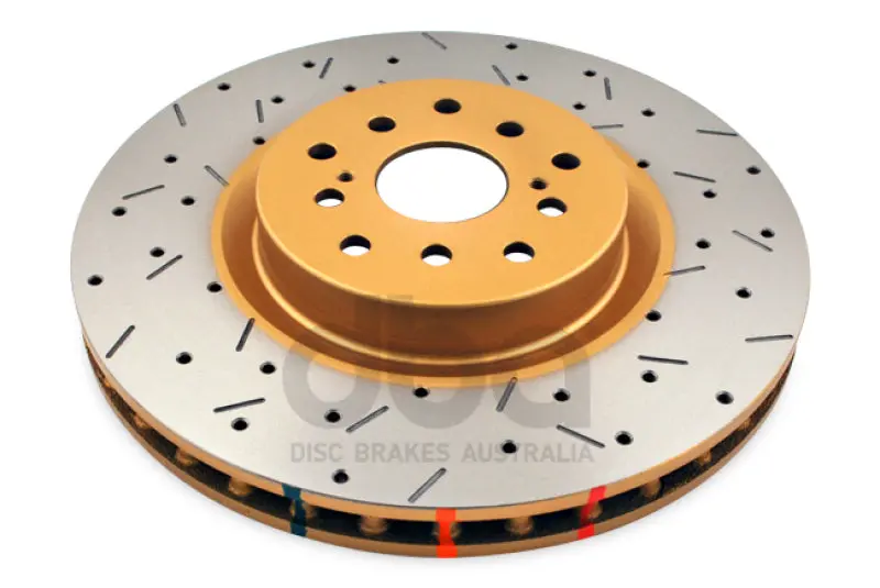 Dba Front Drilled And Slotted 4000 Series Rotor 10 Stud Hole High Carbon Heat Treated Iron Subaru Sti 04-12 And 2017 Brz Performance Package 1