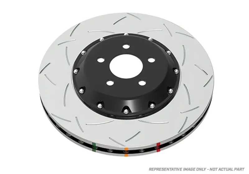 Dba Front Slotted 5000 Series Two Piece Brake Rotor With Black Hat For 97-04 Corvette C5 C6 1