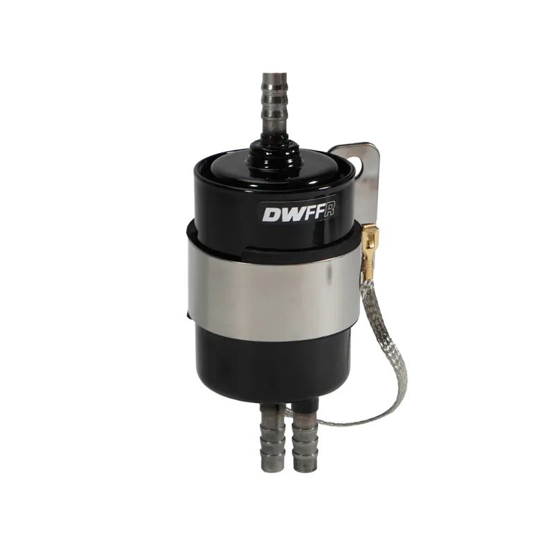 Deatschwerks 10 Micron 3/8In Barb Fuel Filter Regulator Stainless Steel - Black 1