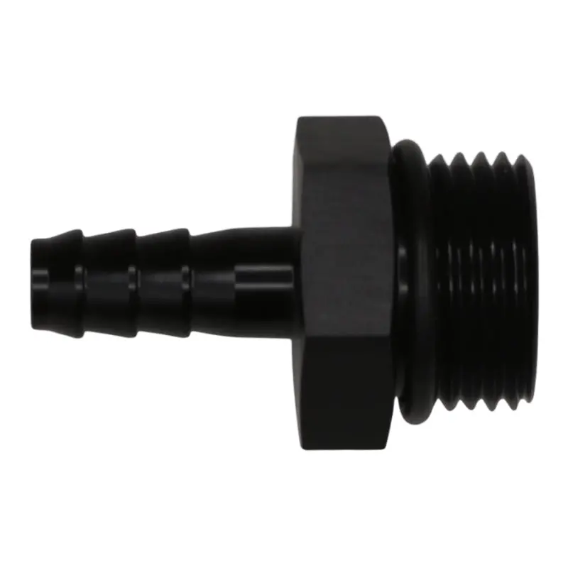 Deatschwerks 10An Orb Male To 5/16 In. Male Triple Barb Fitting – (Incl O-Ring) Anodized Matte Black 1