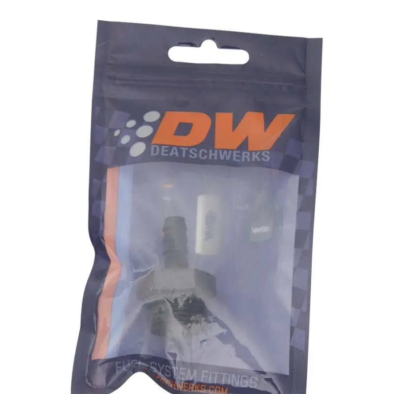 Deatschwerks 10An Orb Male To 5/16 In. Male Triple Barb Fitting – (Incl O-Ring) Anodized Matte Black 2