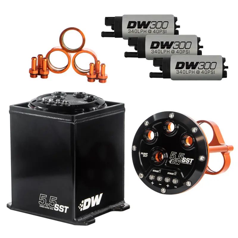 Deatschwerks 5.5L Modular Surge Tank – With Dw300 Fuel Pumps (3 Pack) 1