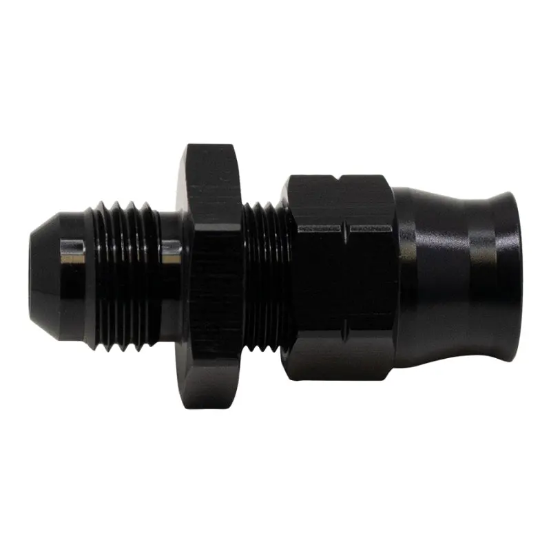 Deatschwerks 6An Male Flare To 3/8 Inch Hardline Compression Adapter Anodized Matte Black 1