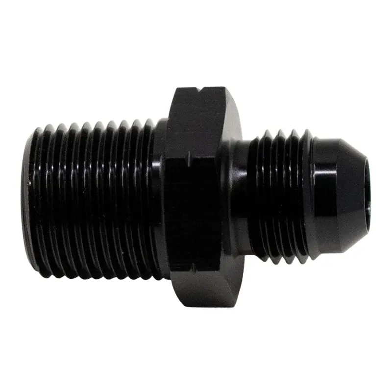 Deatschwerks 6An Male Flare To 3/8 Inch Male Npt Adapter - Anodized Matte Black 1