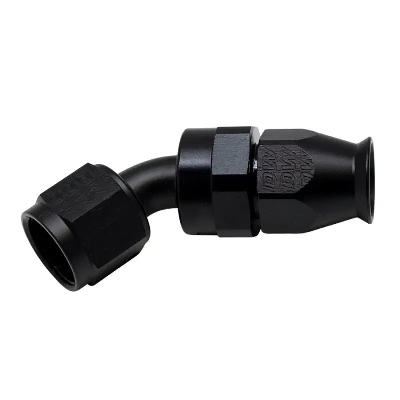 Deatschwerks 8An Female Swivel 45-Degree Hose End Ptfe (Incl 1 Olive Insert) - Anodized Matte Black 1