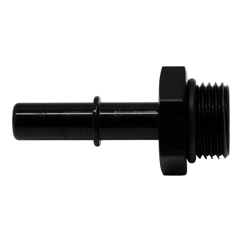 Deatschwerks 8An Orb Male To 3/8 Inch Male Efi Quick Connect Adapter Anodized Matte Black 1