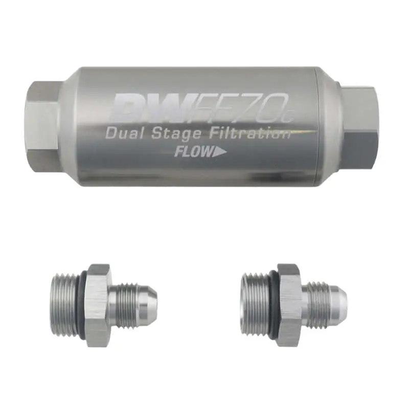 Deatschwerks Compact In-Line Fuel Filter Kit - 6An, 10 Micron, 70Mm 1