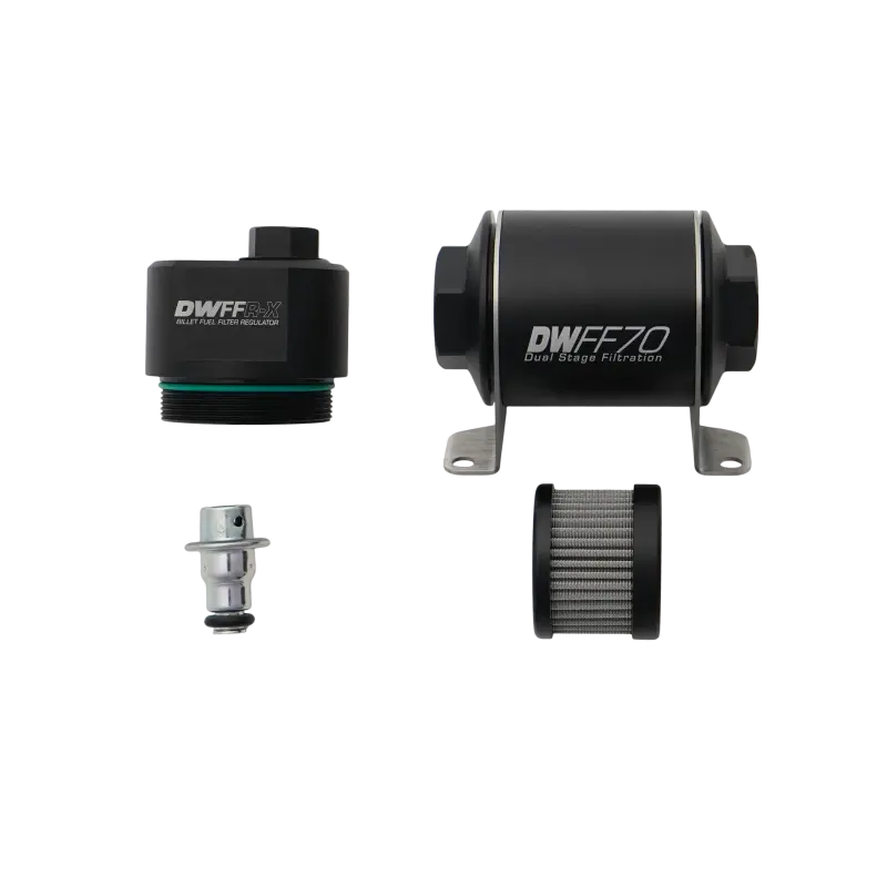 Deatschwerks Dwffr-X 70Mm Billet Fuel Filter Regulator - 10 Micron 1