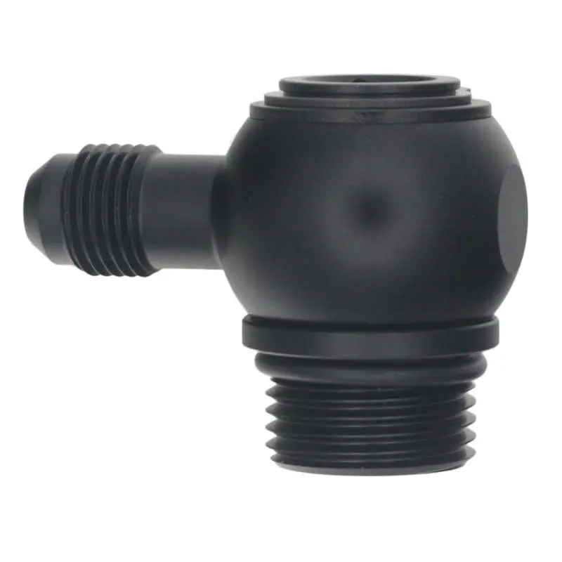 Deatschwerks Male To Male Swivel Fitting 90-Degree, Low Profile - Matte Black 1