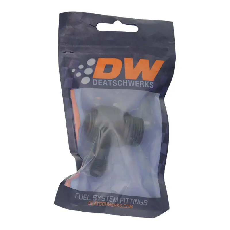 Deatschwerks Male To Male Swivel Fitting 90-Degree, Low Profile - Matte Black 2