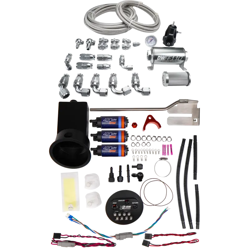 Deatschwerks X2 Surge Module With Dw420 Pumps And Ptfe Plumbing Kit For 94-02 Nissan Silvia And Skyline 240Sx 1
