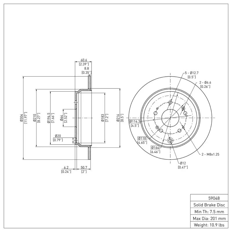 Dfc 05-18 Acura Rdx Rear Brake Rotor Dfc 05-18 Acura Rdx Rear Brake Rotor 2