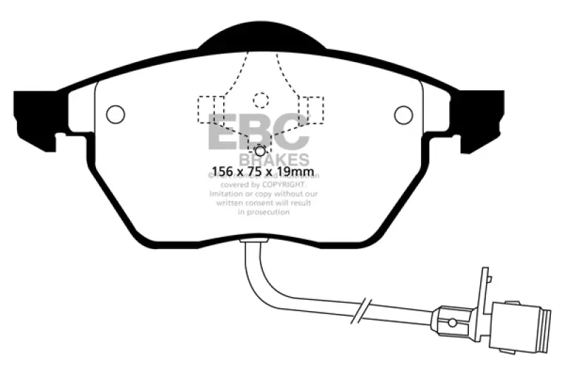 Ebc 1991–1994 Audi 100 Quattro 2.8 (Ate) Redstuff Front Brake Pads 2