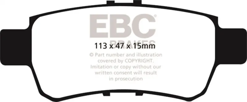 Ebc 2005–2010 Yellowstuff Rear Brake Pads For Honda Odyssey 3.5 1