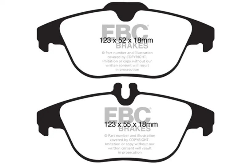 Ebc 2012–2014 Mercedes-Benz C250 (W204) 1.8 Turbo Redstuff Rear Brake Pads 2